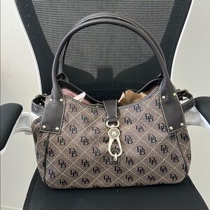 Dooney & Bourke Vintage Brown Monogram Canvas Handbag